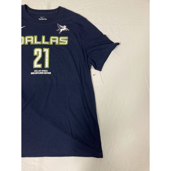 Dallas Wings #21 DiJonai Carrington Nike Explorer Edition T-Shirt Navy Blue - XL - Picture 7 of 10